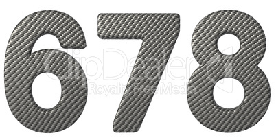 Carbon fiber font 6 7 8 numerals