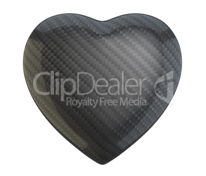 Carbon fiber heart shape isolated