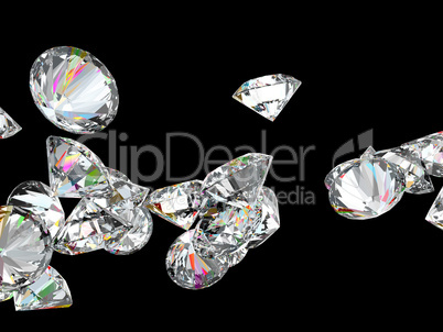 Large diamonds or gemstones isolated