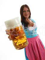 Frau mit Bierkrug