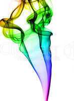 Abstract puff of colorful smoke on white