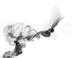 Abstract smoke swirls on white