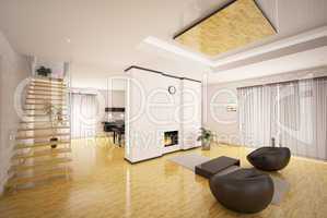 Interior of modern apartment 3d render