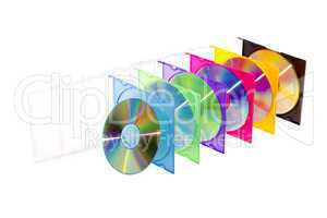 CD in colored boxes