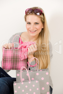 Shopping woman fashion happy bag