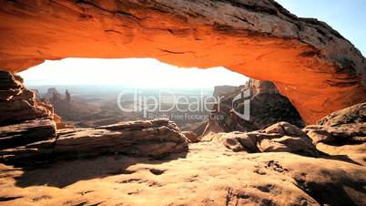 Glow of Sunrise Through Mesa Arch