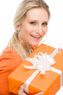 Present woman celebration hold happy