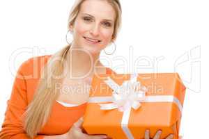 Present woman celebration hold happy