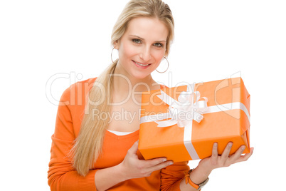 Present woman celebration hold happy