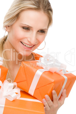 Present woman celebration hold happy