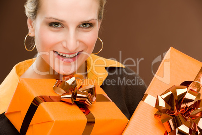 Present woman celebration hold happy