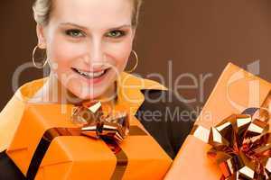 Present woman celebration hold happy