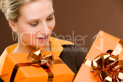 Present woman celebration hold happy