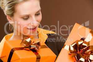 Present woman celebration hold happy