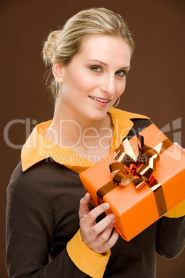 Present woman celebration hold happy