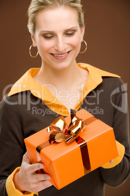 Present woman celebration hold happy