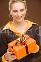 Present woman celebration hold happy