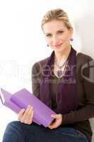 Portrait fashion woman read book