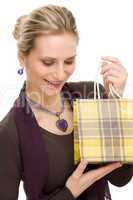 Shopping woman fashion happy hold bag