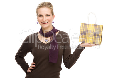 Shopping woman fashion happy hold bag