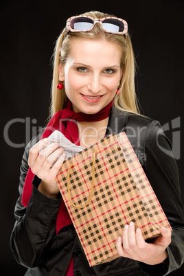 Shopping woman fashion happy bag