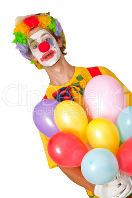 Bunter Clown mit Luftballons