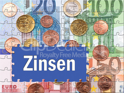 Zinsen - Konzept Geld und Sparen