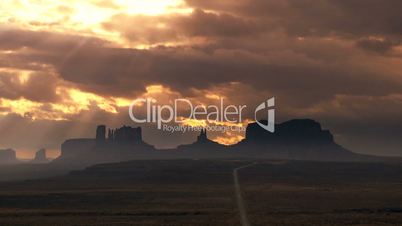 Monument Valley with Time-lapse Cloud