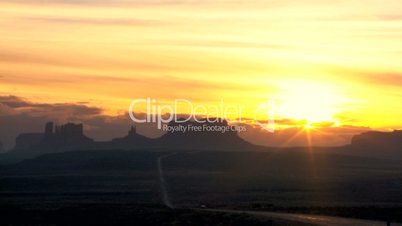 Time-lapse Clouds at Sunrise over Monument Valley