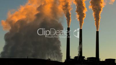 Power Station Pollution at Sunrise
