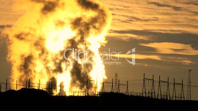 Desert Energy Production Steam at Sunrise