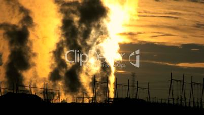 Desert Energy Production Steam at Sunrise