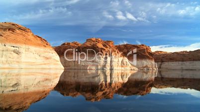 Colored Rock Layers Showing Lower Water Levels