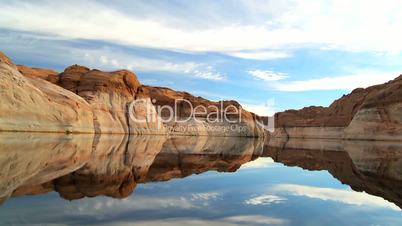 Colored Rock Layers Showing Lower Water Levels