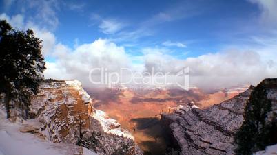 Time-lapse Clouds Over Grand Canyon Snow