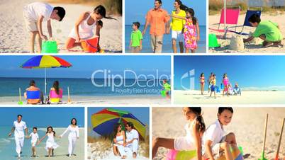 Montage of Happy Family Beach Vacations