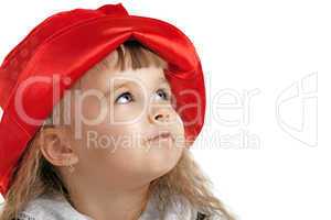 Child in Little Red Riding Hood portrait