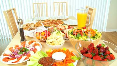 Table Full of Fresh Healthy Food