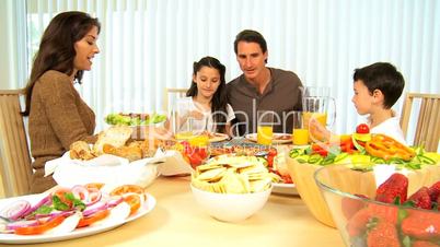 Healthy Family Eating Together