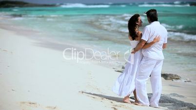 Loving Couple on Paradise Island Beach