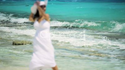 Caucasian Female Enjoying her Island Vacation