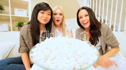 Girlfriends Movie Night in With Popcorn