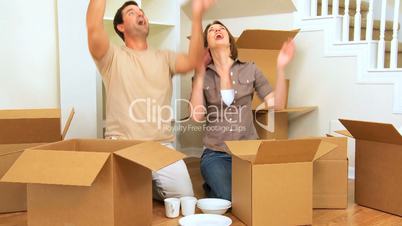 Couple Having Fun After Home Move