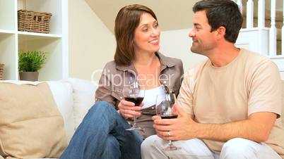 Couple Relaxing with a Glass of Wine