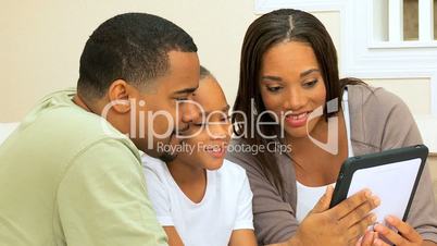 Ethnic Family Using Internet Webchat