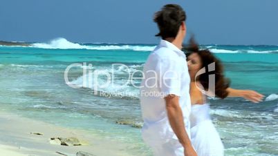 Caucasian Couple on Luxury Island Vacation