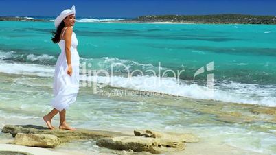 Young Female Enjoying a Peaceful Island Lifestyle