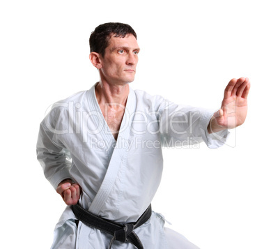 Karate. Man in a kimono