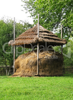 Old Ukrainian wooden hayloft