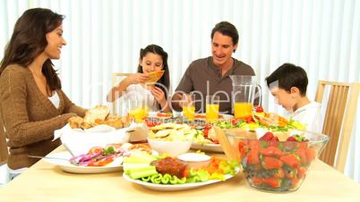 Family Eating Healthy Food